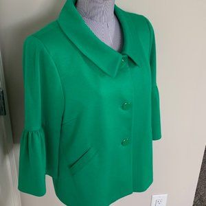 Kelly Green Jacket with Fluted Sleeves - Size 8